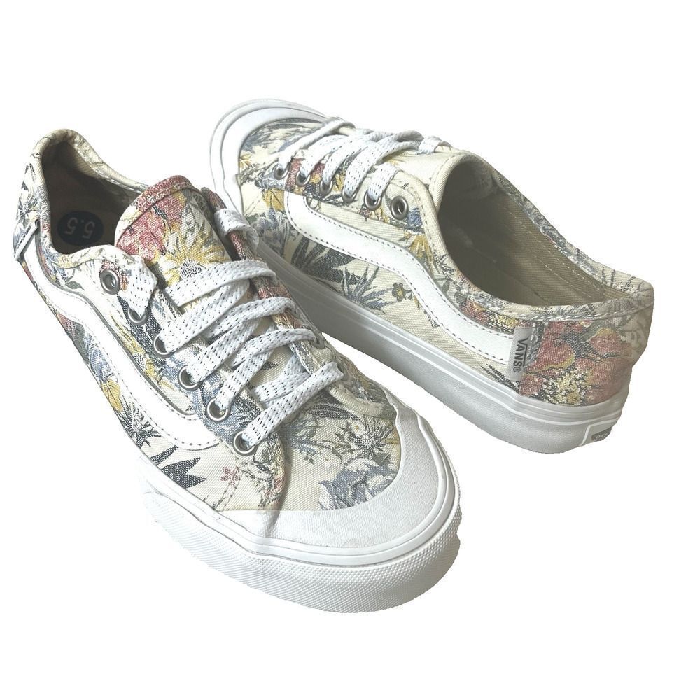 Vans UltraCush Skate Canvas Shoes Floral Glitter Shoelace Womens 5.5 Sneaker New